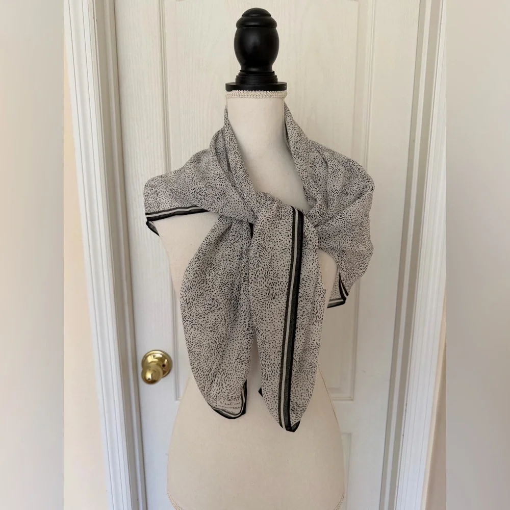 Elegant Gray Women's Silk Scarf